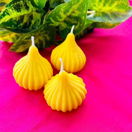 Modak Shape Candle for Home Decoration Pack of 4 Candle (Multicolour , Pack of 4)