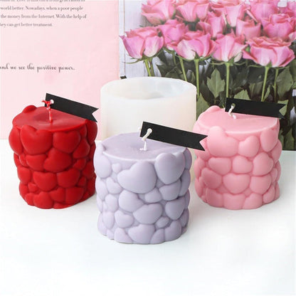 Romantic Heart Pillar Candle