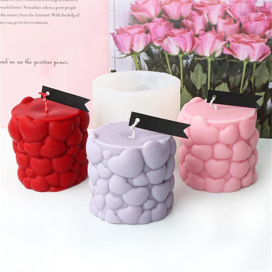 Romantic Heart Pillar Candle