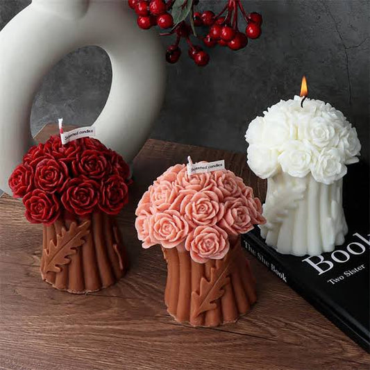 Handmade Rose Bouquet Candle | Perfect Gift & Décor