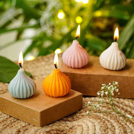Modak Shape Candle for Home Decoration Pack of 4 Candle (Multicolour , Pack of 4)